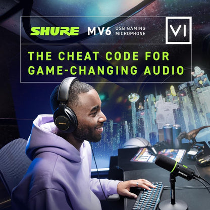 Shure MV6 Gaming Microphone: USB, Dynamic, Noise Cancelling