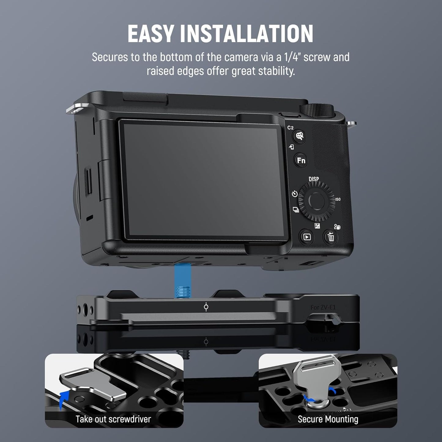 NEEWER CA044 ZV-E1 Baseplate - Arca Mount, Threads