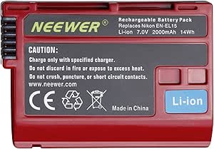 Neewer 10090898@@os1 EN-EL15 Replacement Battery for Nikon