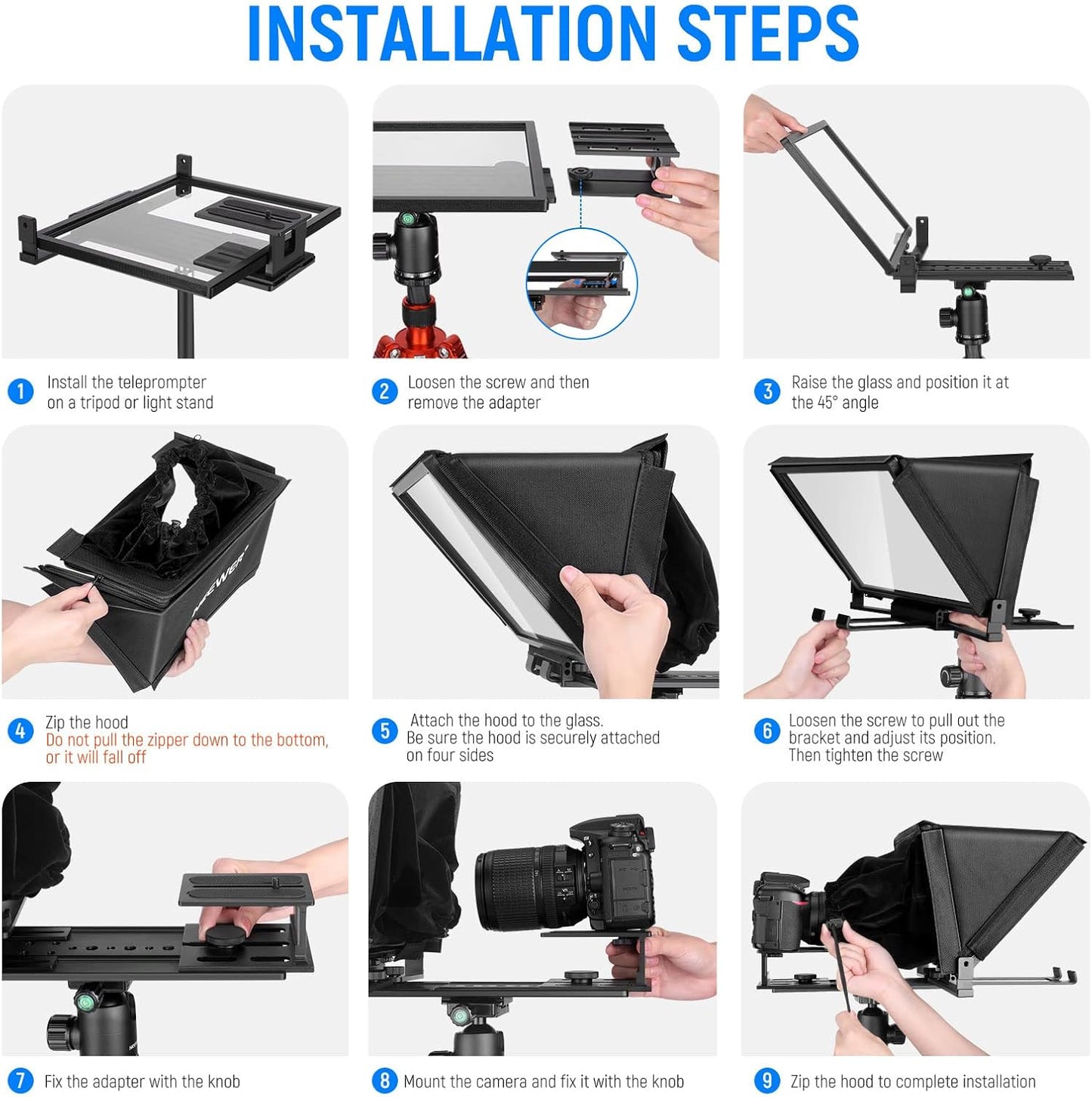 Neewer 10101278 Aluminum Teleprompter with Remote Control