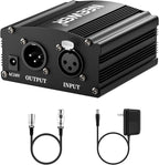 Neewer 40085860 48V Phantom Power Supply + XLR Cable for Condenser Microphones