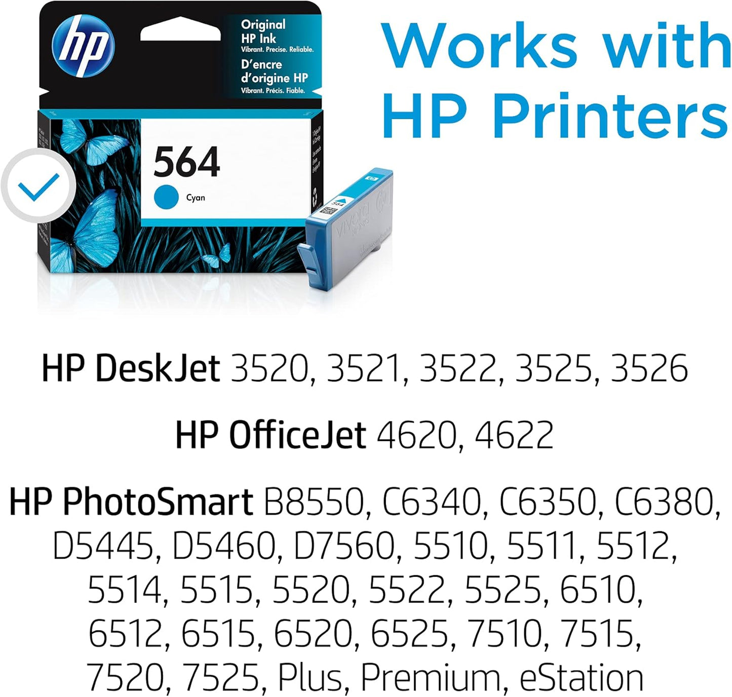 HP CB318WN 564 Cyan Ink Cartridge Original