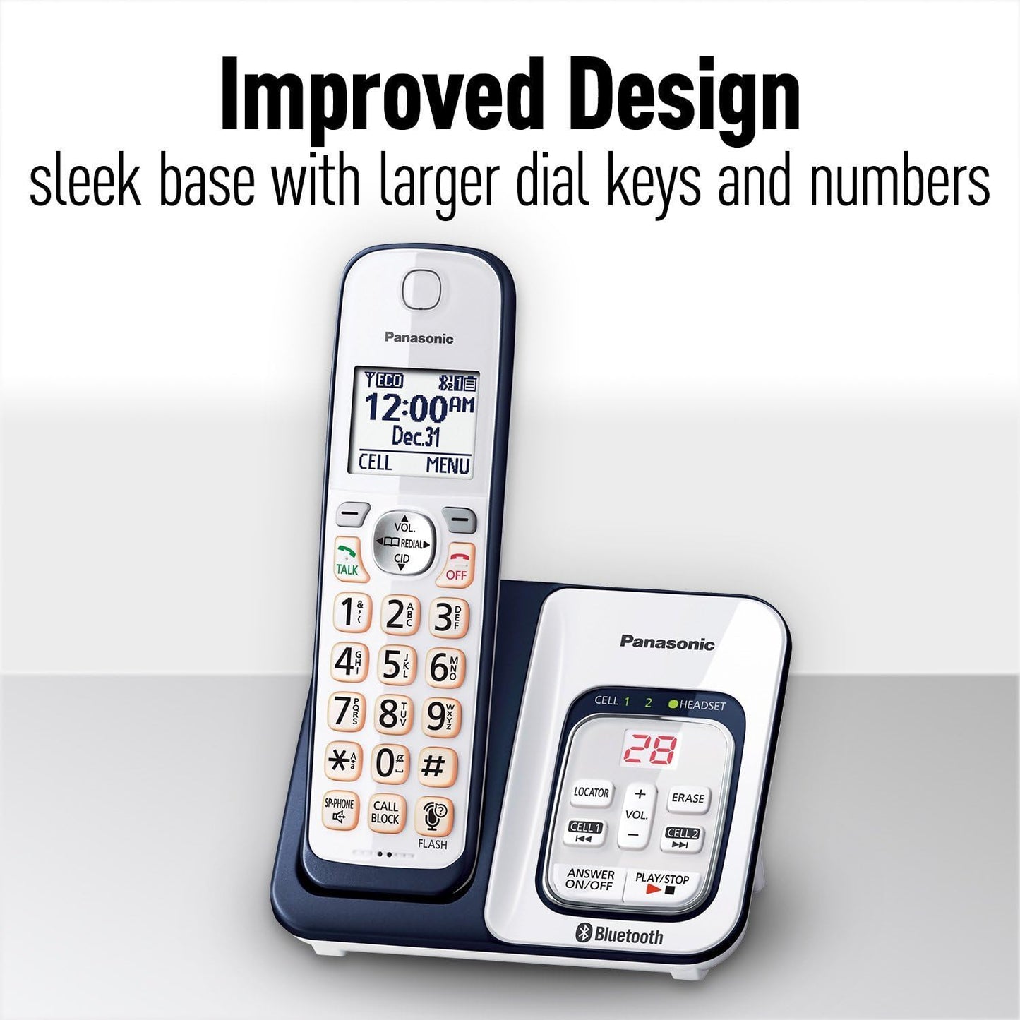 Panasonic KX-TGD563A Bluetooth Link2Cell Cordless Phone Renewed