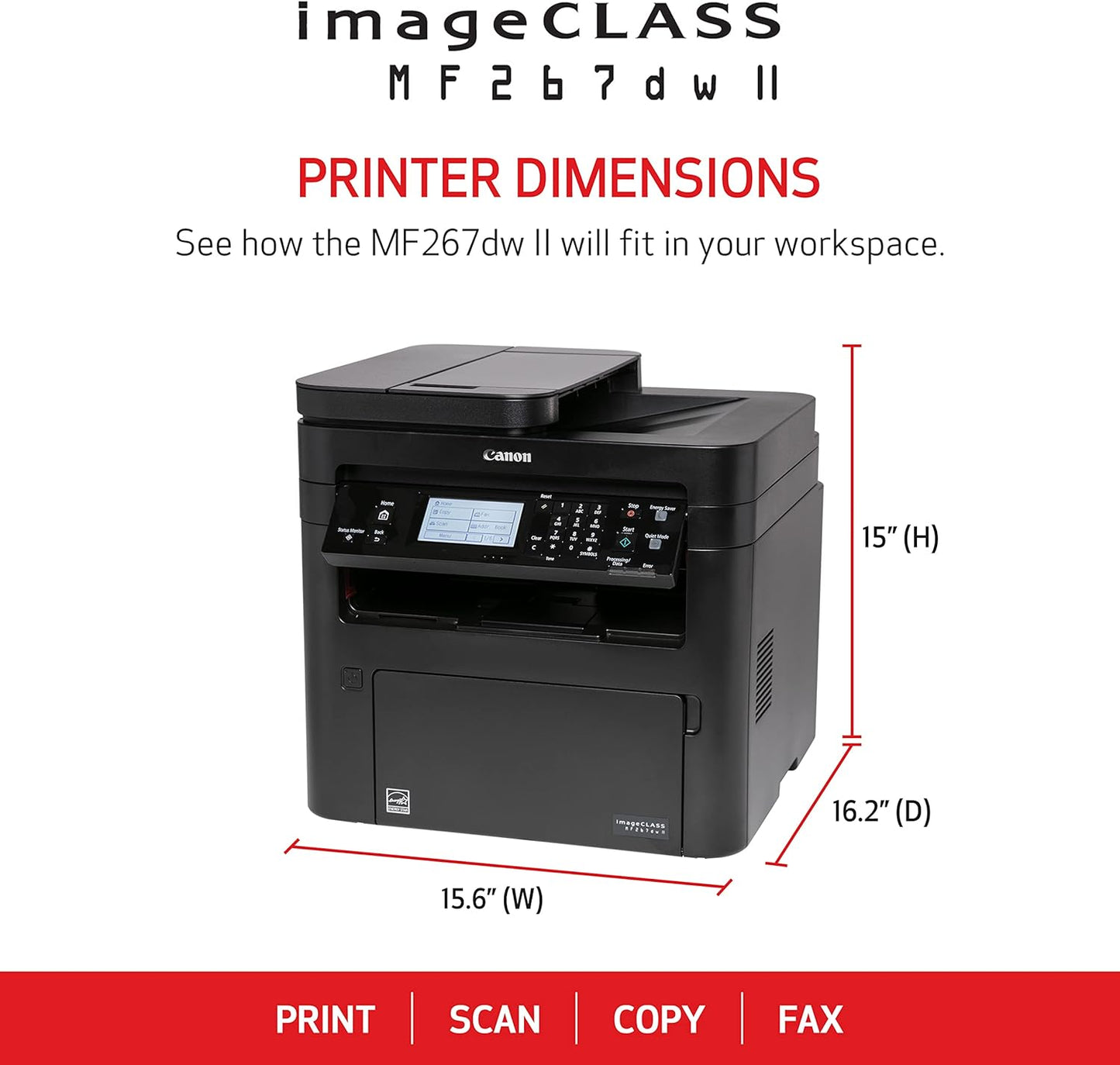 Canon 5938C010 imageCLASS MF267dw II Wireless Laser Printer - Monochrome