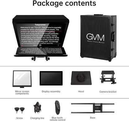 GVM Teleprompters with Carry Case and Tablet Control