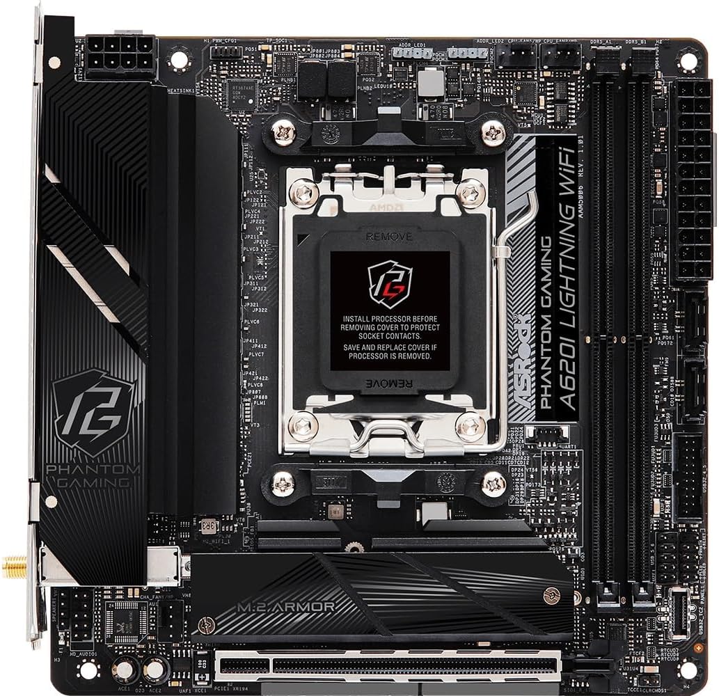 ASRock 90-MXBMN0-A0UAYZ A620I Lightning WiFi Mini-ITX Motherboard