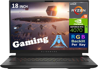 Alienware AWM18-A145BLK-PUS m18 Gaming Laptop Ryzen 9 RTX 4070 480Hz