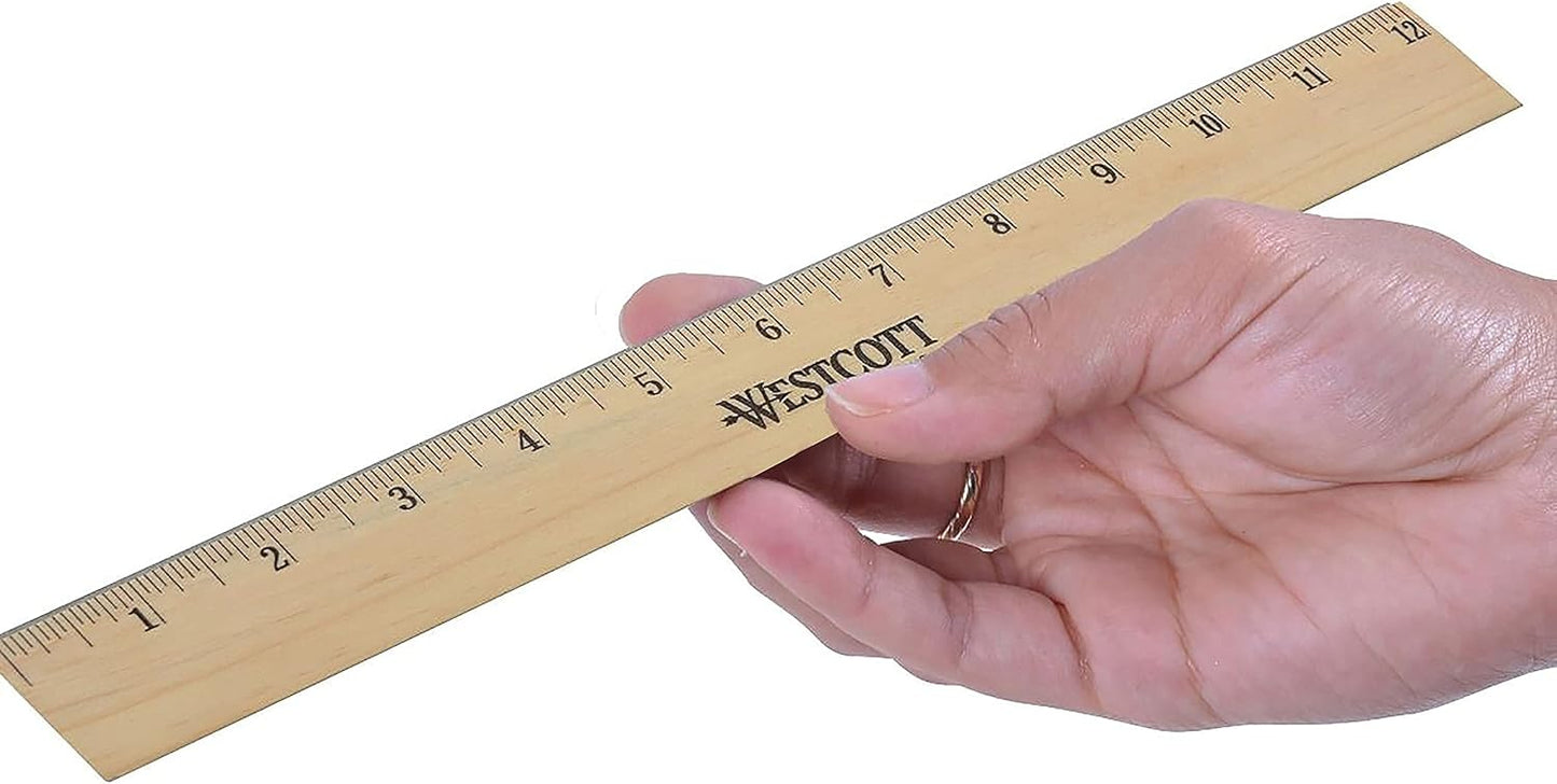 Westcott 10381 12 Inch Wooden Ruler