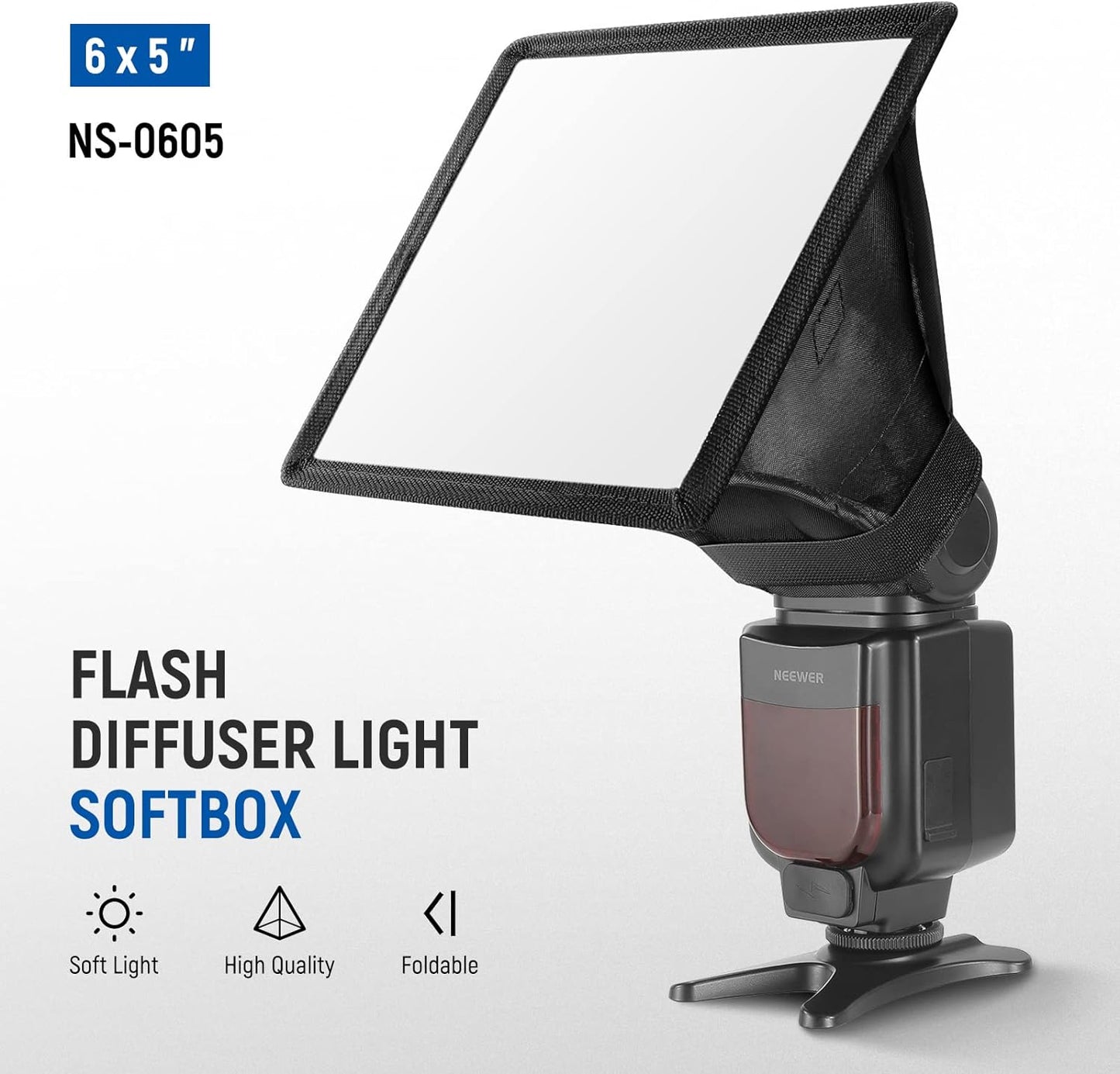 Neewer 10018281 Universal Flash Diffuser Softbox 6"x5"