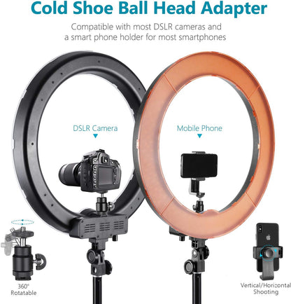 Neewer 10092681 18-inch Dimmable LED Ring Light Kit Stand