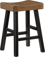 Lexicon 194840233084: Saddle Bar Stools, Set of 2, Black/Brown