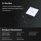 SmallRig KG035211 67mm Magnetic Filter Adapter T-Mount