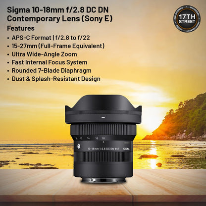 Sigma Sigma 10-18mm f/2.8 DC DN Contemporary Lens (Sony E) Bundle