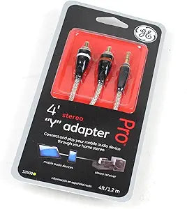 GE LYSB00JBCVUFW-ELECTRNCS 4-Ft Stereo Y Adapter Cable