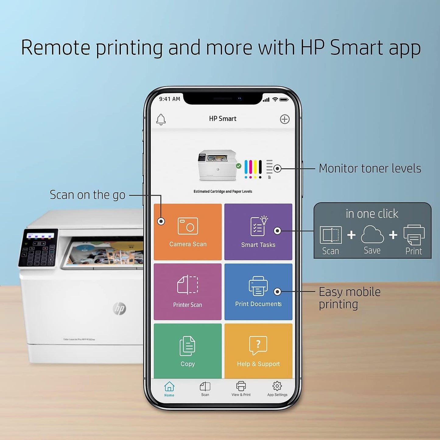 HP 7KW55A#BGJ Color LaserJet Pro Wireless Printer