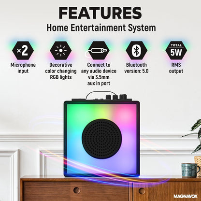 Magnavox MHT753 Portable Karaoke System w/Mic