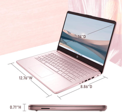 HP Stream 14" HD Laptop Celeron 16GB RAM 64GB eMMC Pink