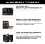 GoPro HERO12: Black 4K Camera Bundle with Battery & 128GB Card