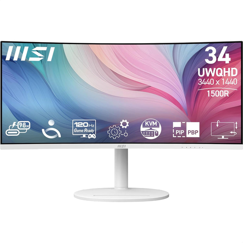 MSI Modern MD342CQPW 34in UWQHD 120Hz Curved Monitor — main product image