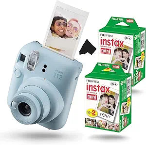 Fujifilm Instax Mini 12 Instant Camera Bundle Pastel Blue