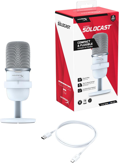 HyperX 519T2AA SoloCast USB Condenser Gaming Microphone - White