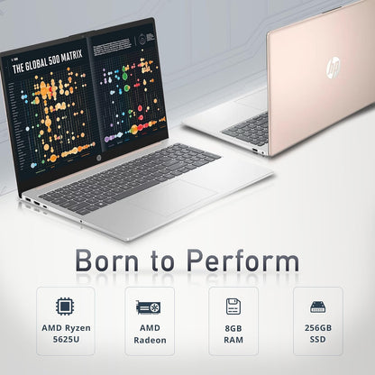 HP 15 Ryzen 5 Slim High-Performance Pink Laptop