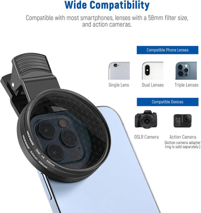 Neewer 10101534 58mm Lens Filter Kit Mobile Phone