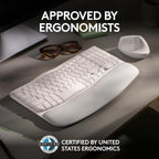 Logitech 920-012275 Wave Keys - Ergonomic Wireless Keyboard - Off White