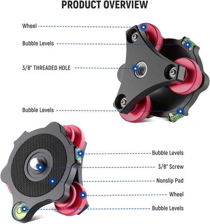 NEEWER LP64 Tripod Head Leveling Base Camera Leveler