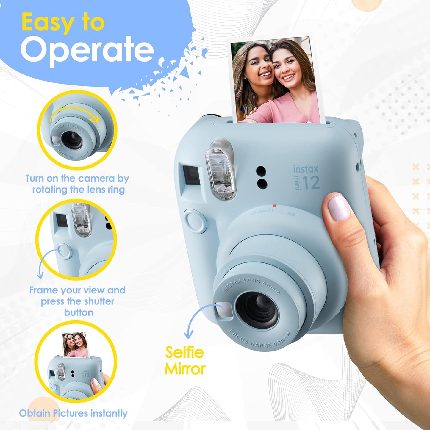Fujifilm Instax Mini 12 Instant Camera Bundle Mint