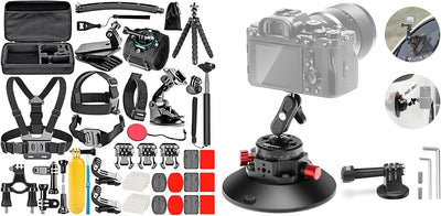 Neewer 50-in-1 Action Camera Accessory Kit with Suction Mount
