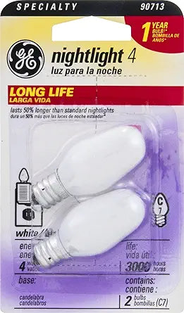 GE Night Light Bulbs 4-Watt 2-Pack Candelabra