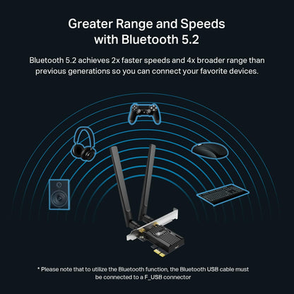 TP-Link Archer TX55E WiFi 6 PCIe Adapter AX3000 Bluetooth