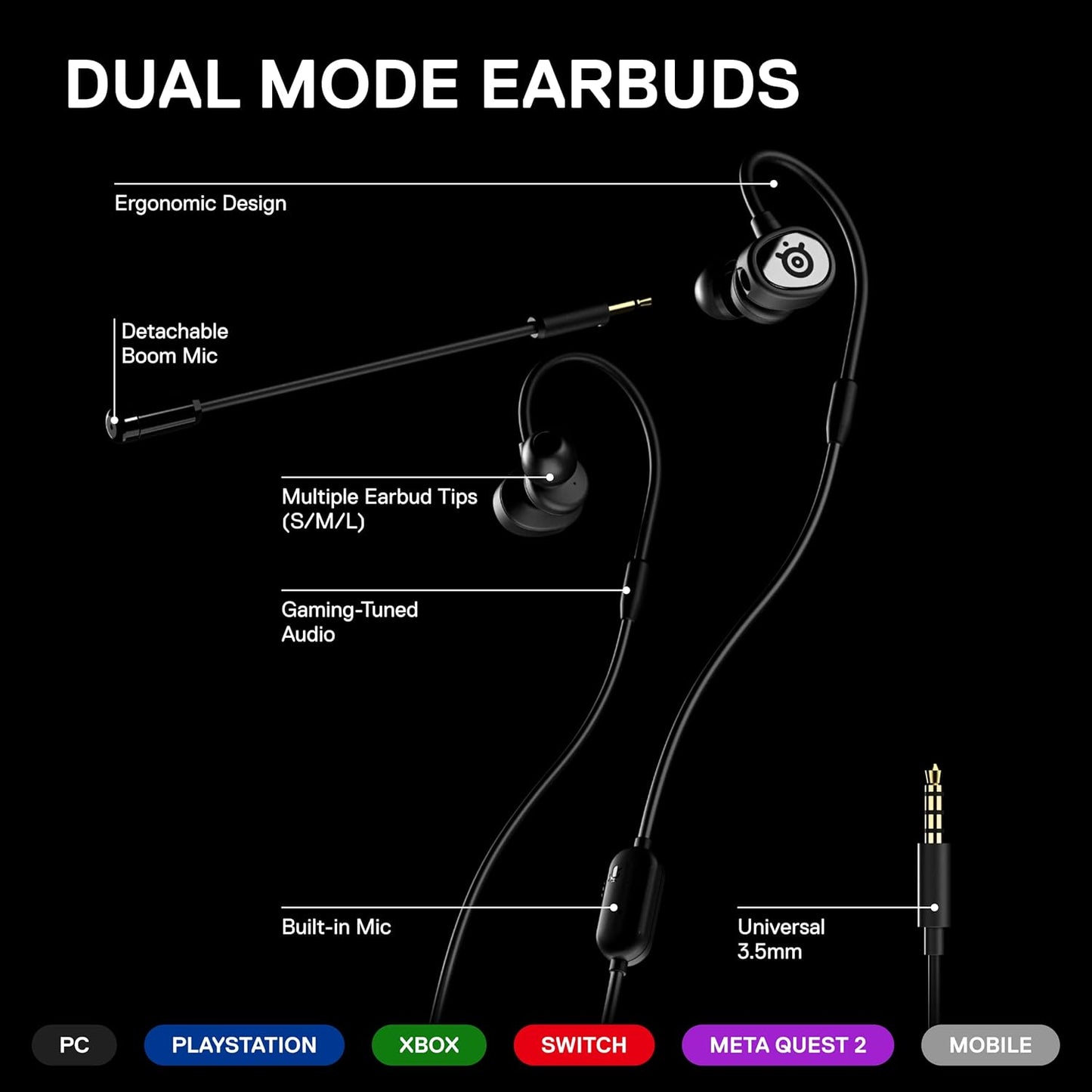 SteelSeries 61650 Tusq Mobile Gaming In-Ear Headset