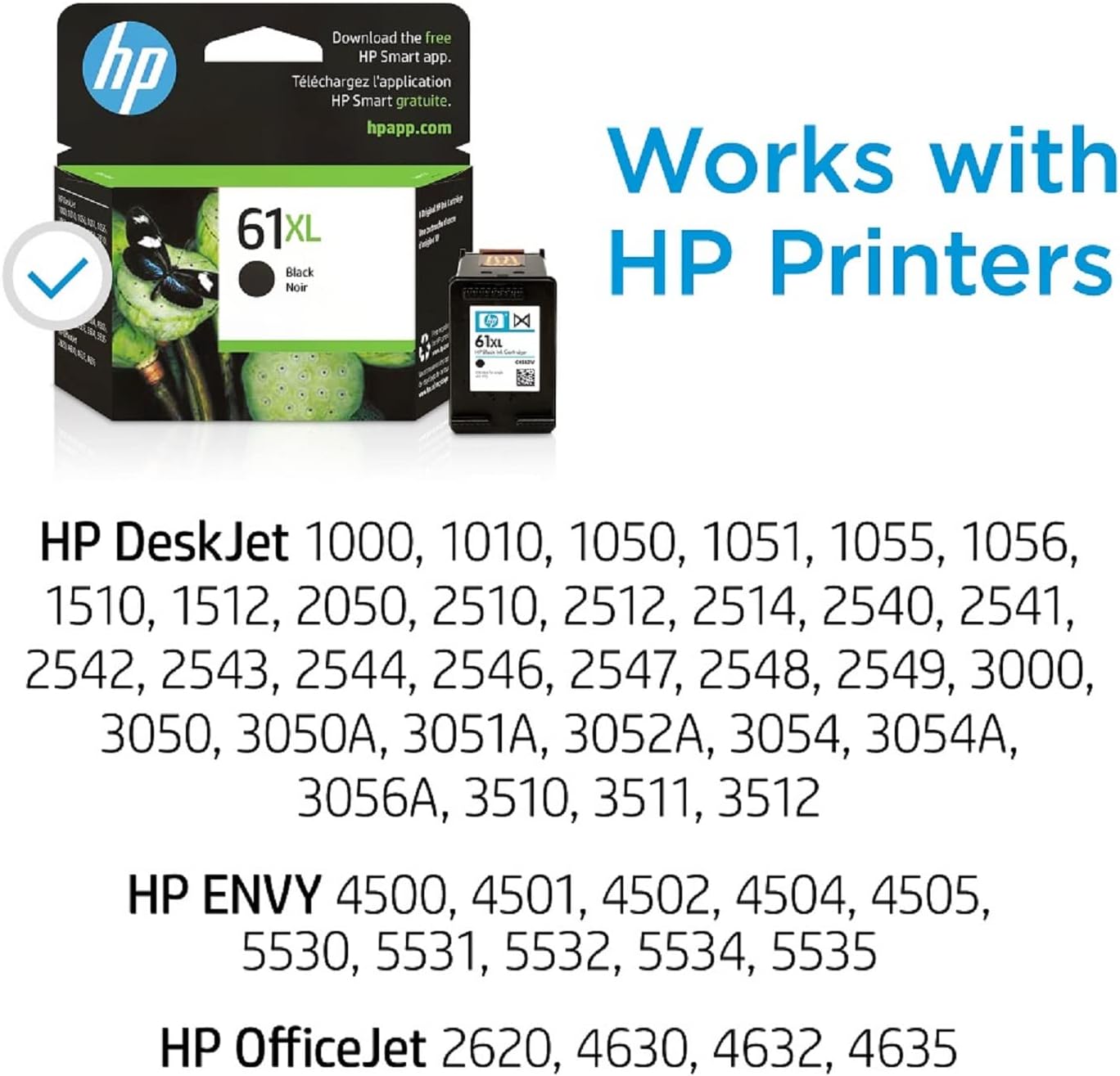 HP 61XL Black High-Yield Ink Cartridge CH563WN