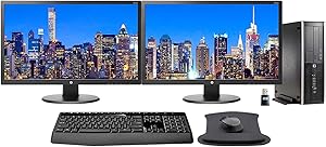 HP ASIDT122 Elite 8300 PC, Dual Monitors (Renewed)