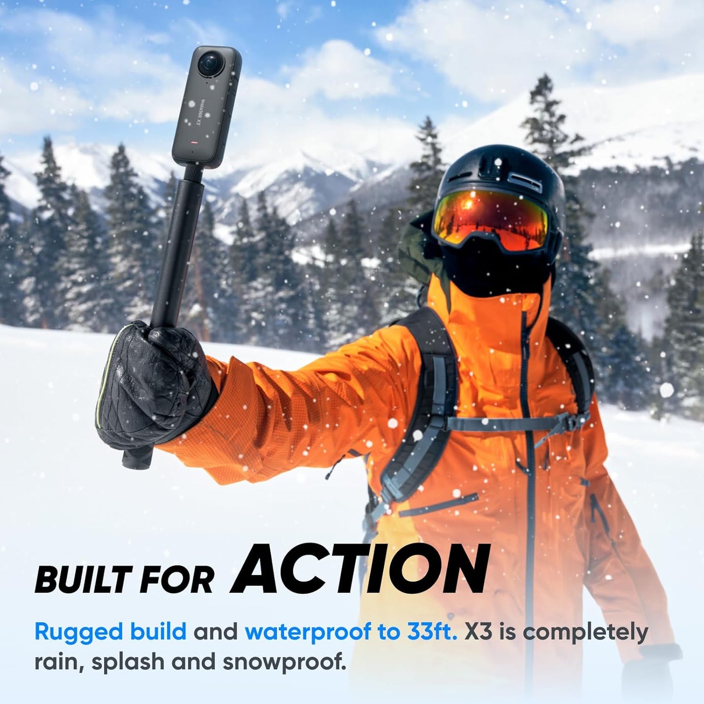 Insta360 CINSAAQ/B-SKN X3 Snow Kit 5.7K 360 Action Camera