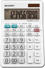 Sharp EL-330WB Basic Desktop Calculator, Solar Battery - 5 Pack