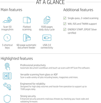 HP ScanJet Pro 2600 f1 Document Scanner - Renewed