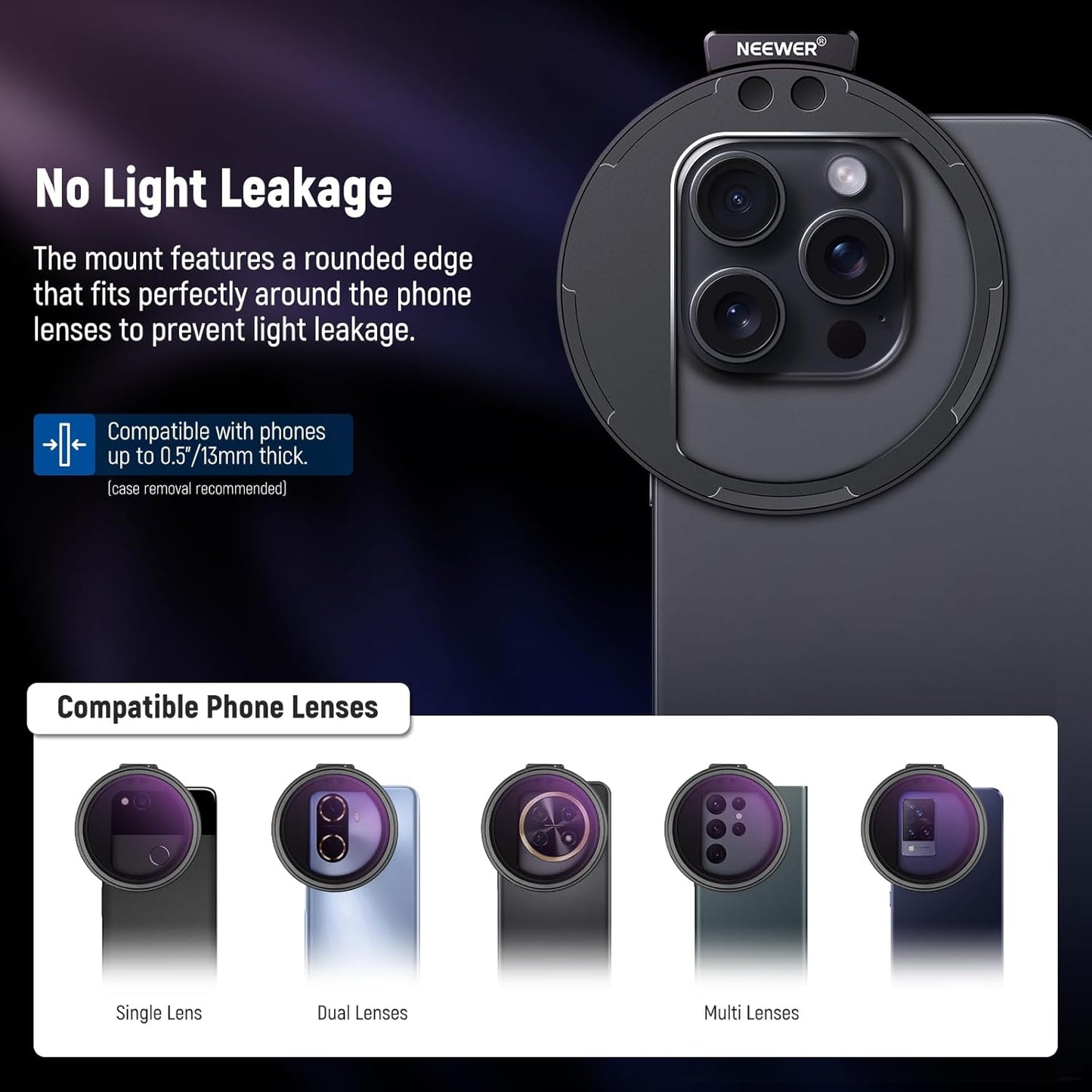 Neewer 10103078 67mm Magnetic Phone Lens Filter Kit