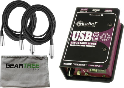 Radial Engineering 4334434766 USB-Pro Stereo Direct Box Bundle