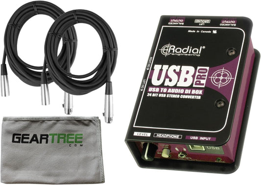Radial Engineering 4334434766 USB-Pro Stereo Direct Box Bundle