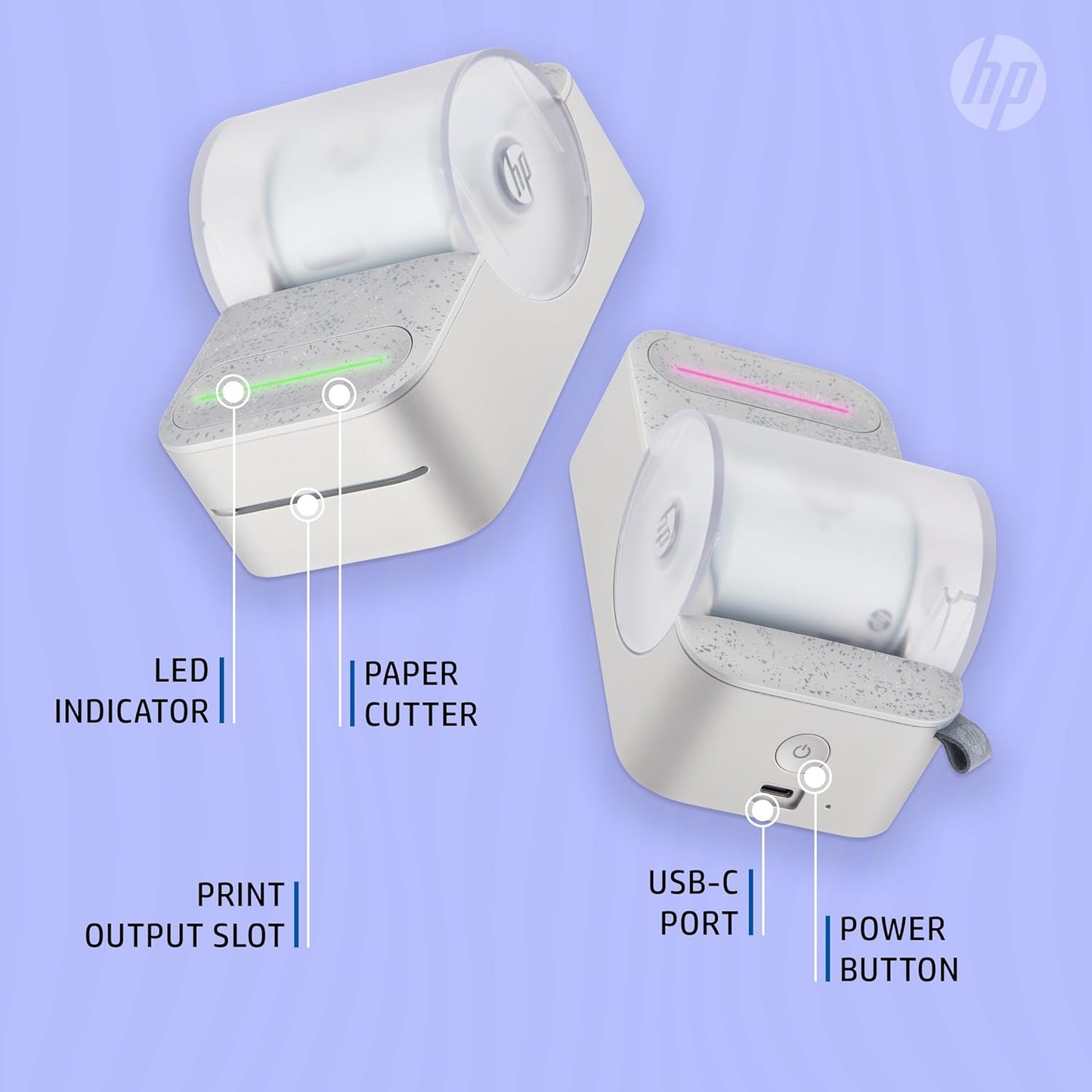 HP AMZHPPANK1W Sprocket Panorama Portable Photo Label Printer Bundle