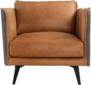 Misc Mid-Century Modern Cognac Leather Armchair