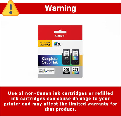 Canon 3725C006 PG-260/CLI-261 Ink Value Pack, 2 Cartridges