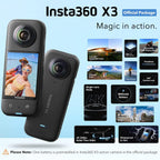 Insta360 actioncamX3 Waterproof 360 Action Camera Bundle