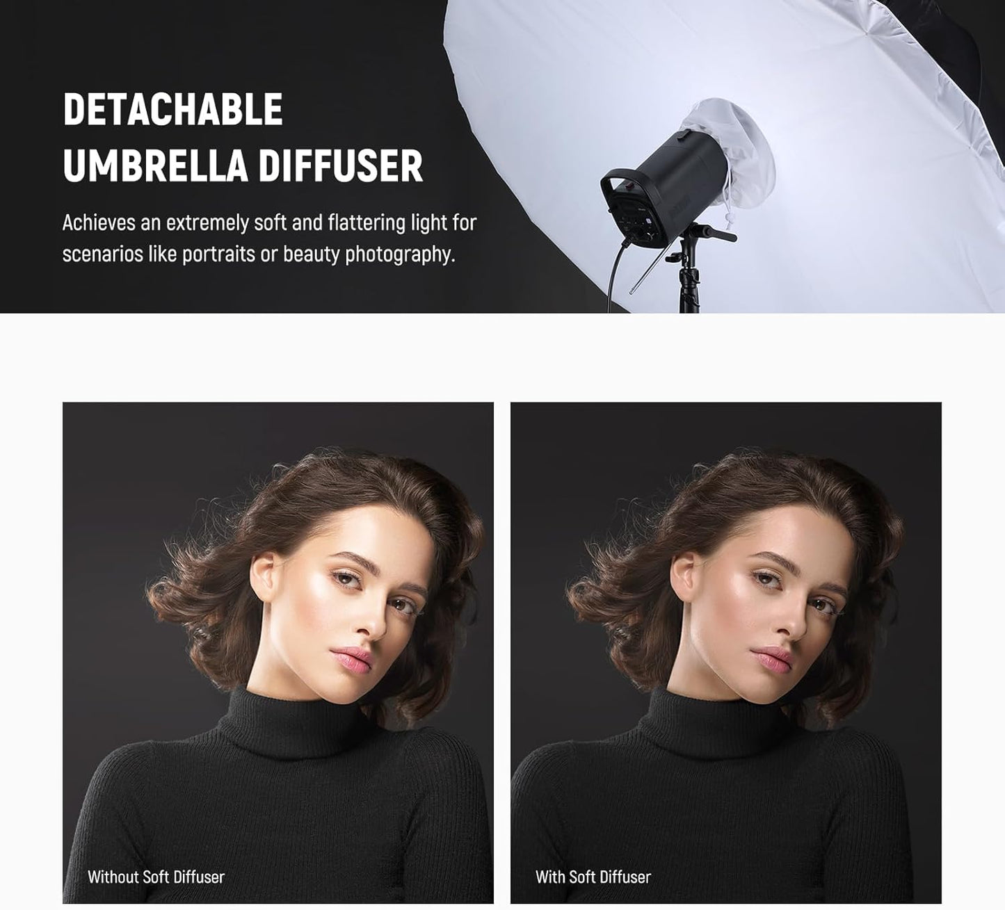 Neewer NS2U 51" Parabolic Reflective Umbrella with Diffuser