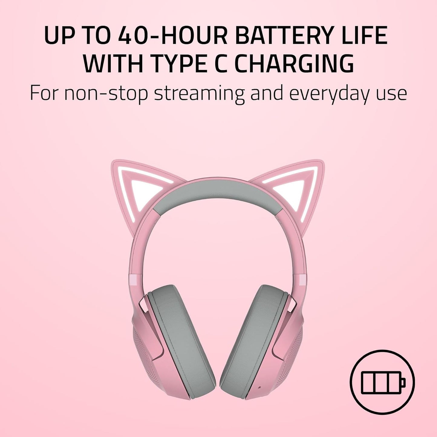Razer RZ04-04860100-R3U1 Kraken Kitty V2 BT Headset - Quartz Pink