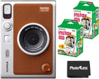 Fujifilm Instax Mini EVO Brown Hybrid Instant Camera Bundle