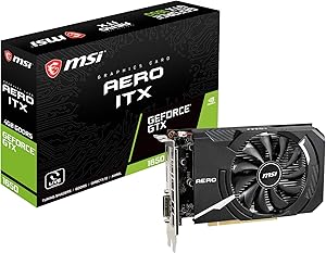 MSI GTX 1650 AERO ITX 4G: GeForce Graphics Card, 4GB GDDR5